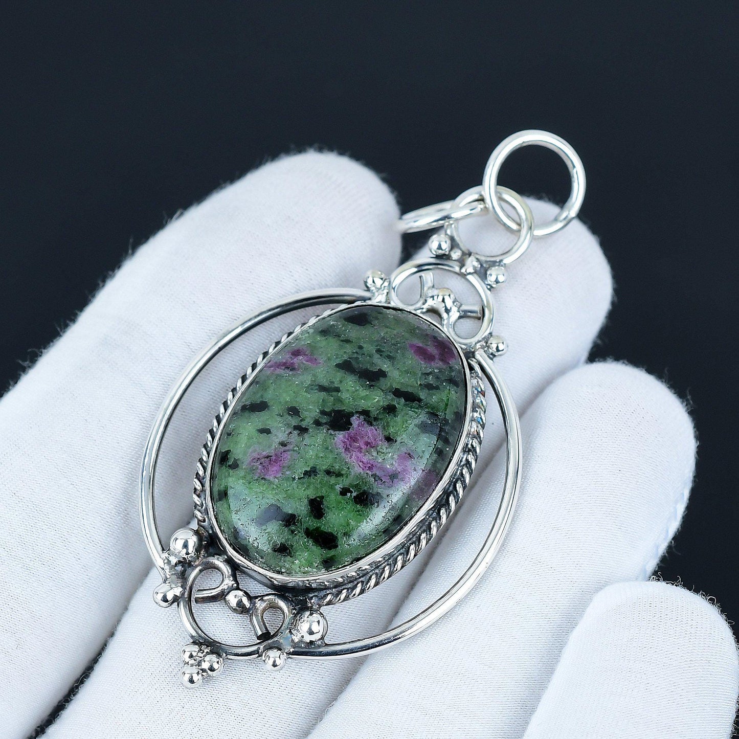 Green Ruby Zoisite Pendant
