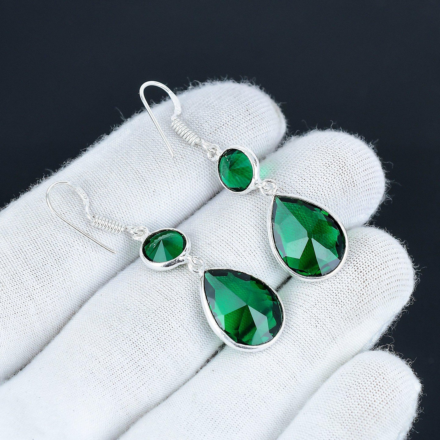 Green Tourmaline Sterling Silver Earrings