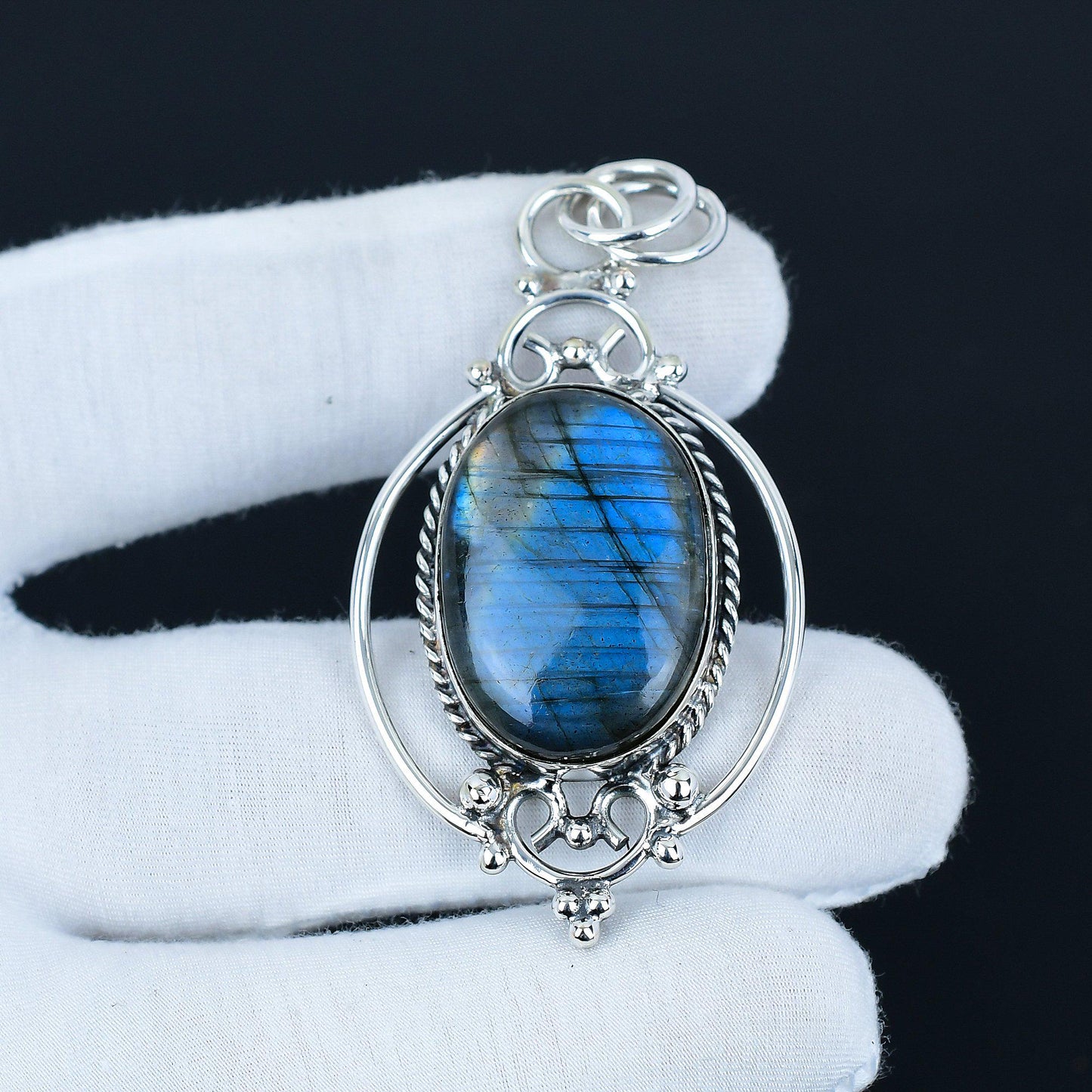 Blue Labradorite Gemstone Pendant