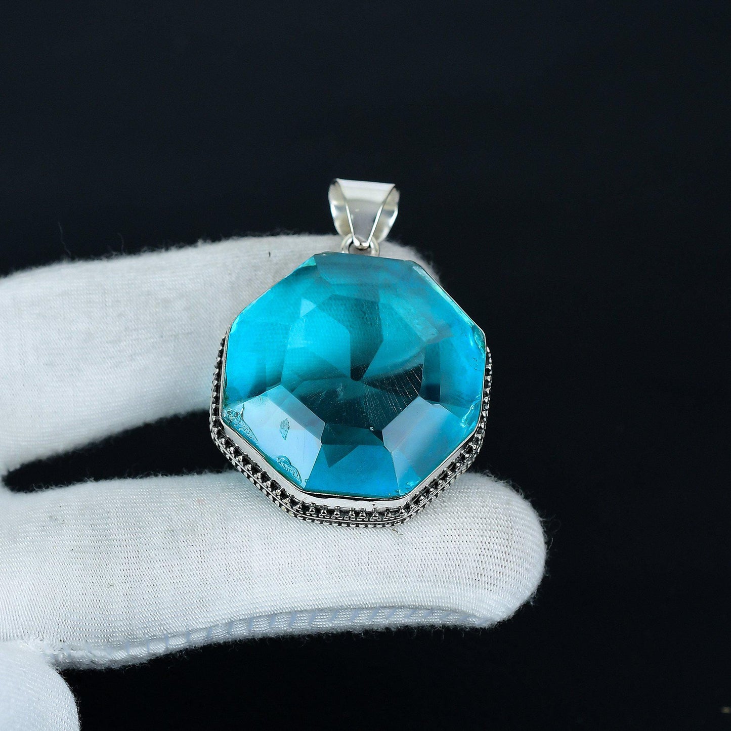 Swiss Blue Topaz Gemstone Pendant