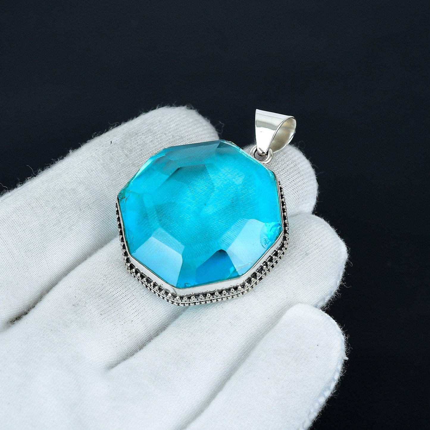 Swiss Blue Topaz Gemstone Pendant