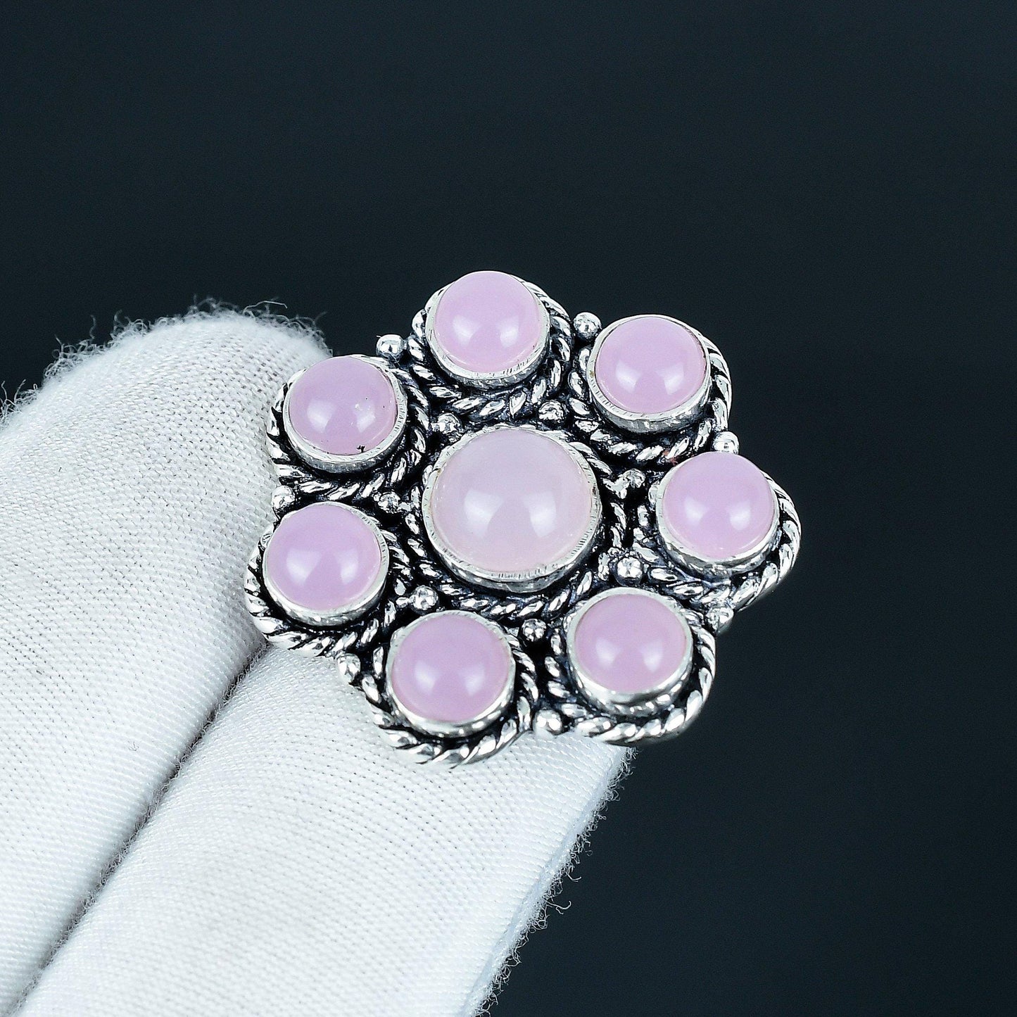 Rose Quartz Sterling Silver Ring