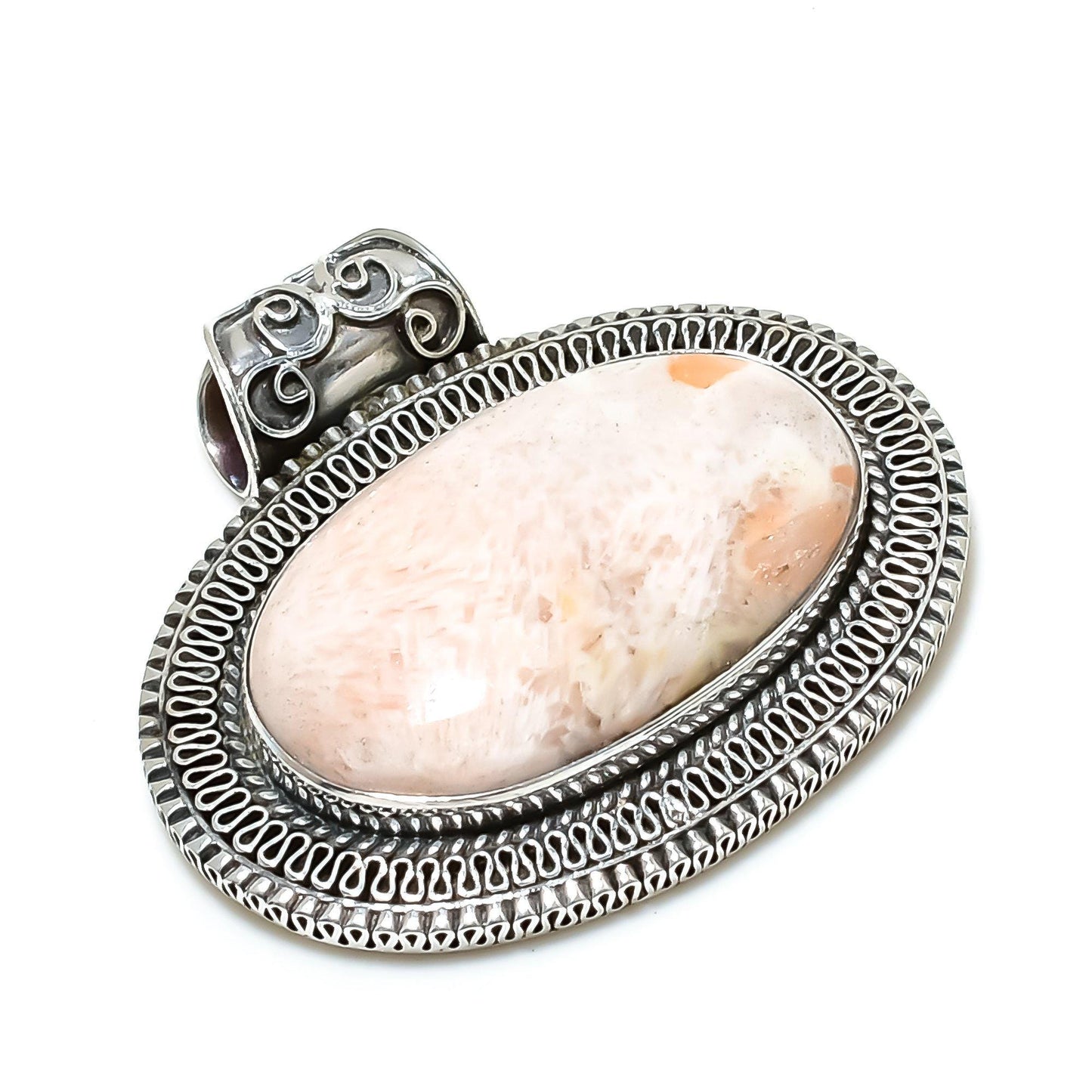 Orange Scolecite Gemstone Pendant