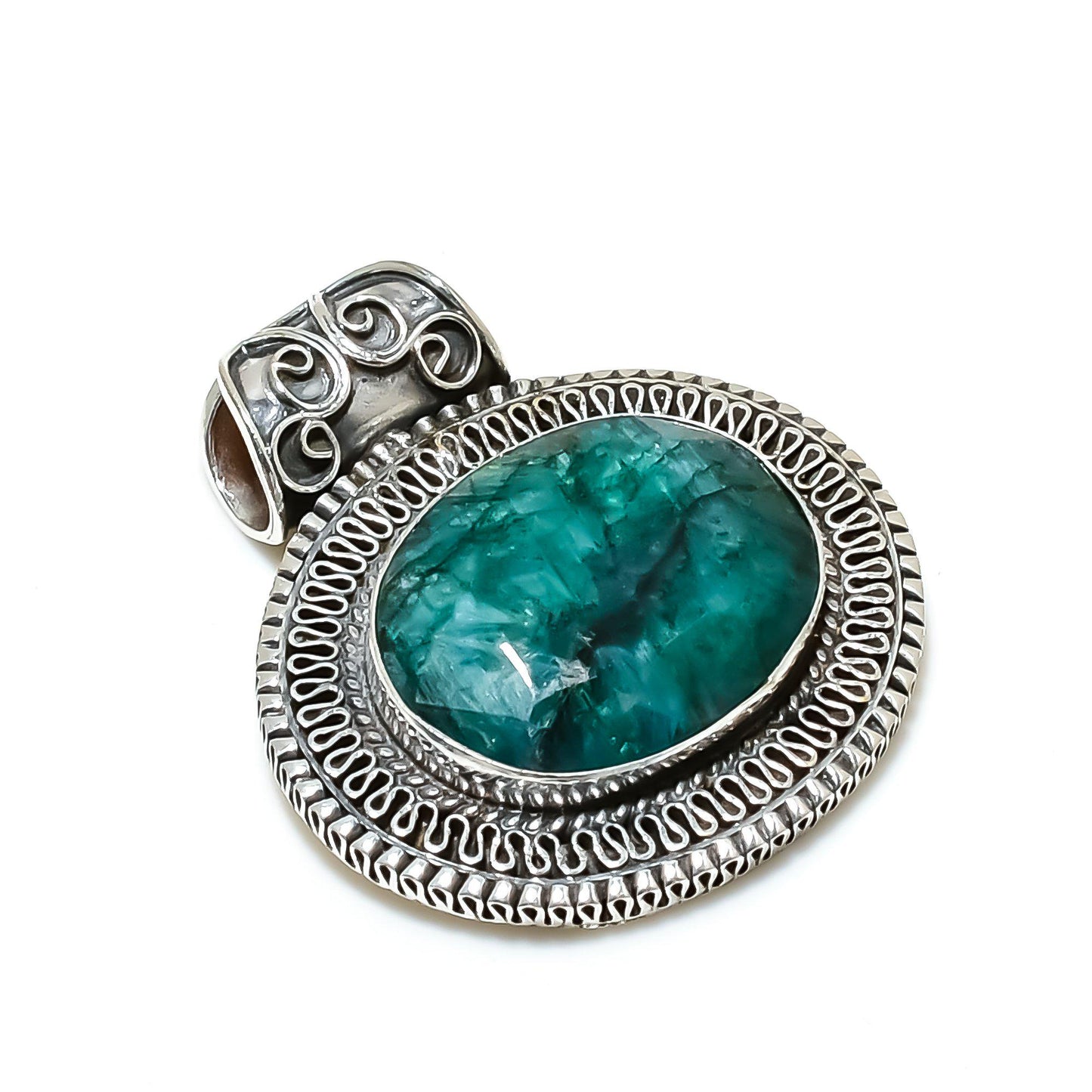 Emerald Green Sterling Silver Pendant