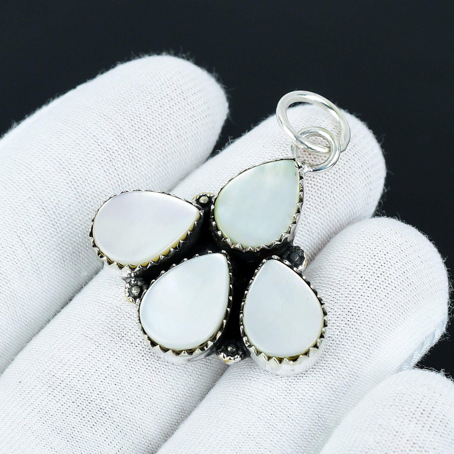 White Mother of Pearl Teardrop Pendant