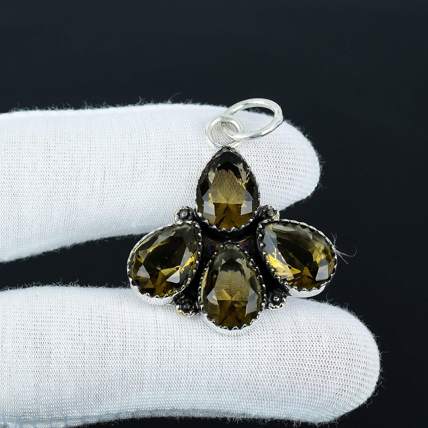 Smoky Topaz Teardrop Gemstone Pendant