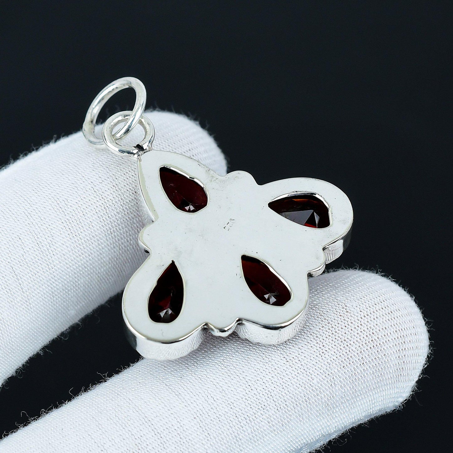Red Garnet Sterling Silver Pendant