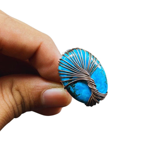 Turquoise Gemstone Copper Wire Ring