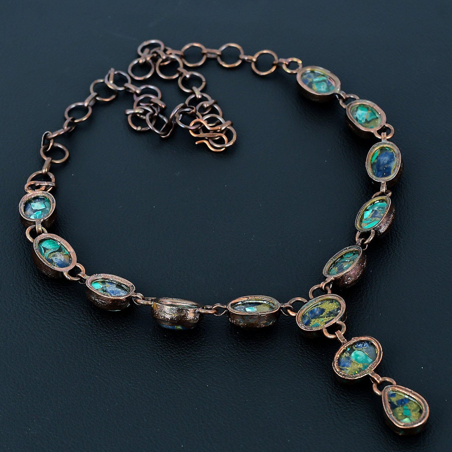 Copper Blue-Green Azurite-Malachite Gemstone Necklace