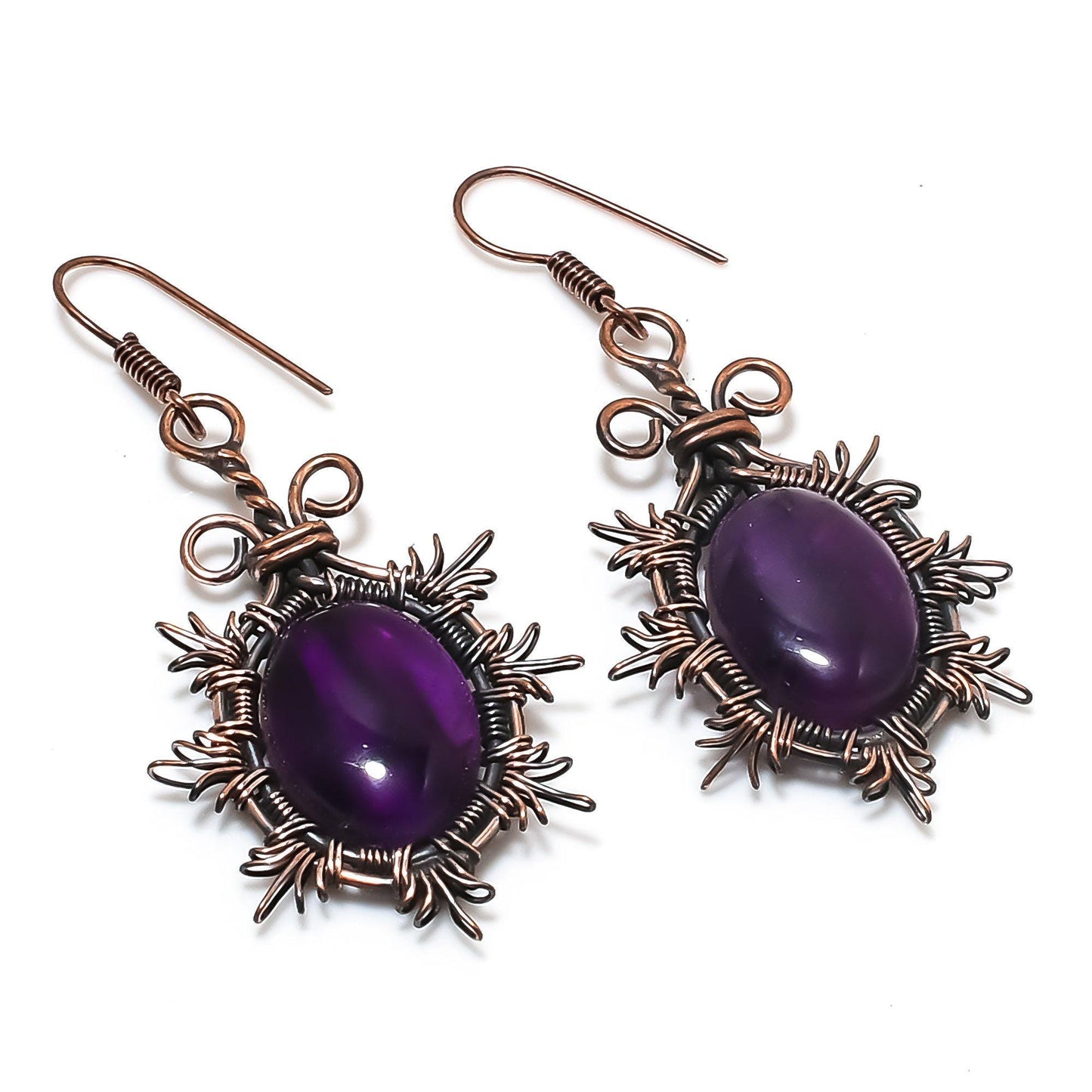 Purple Amethyst Gemstone Earrings