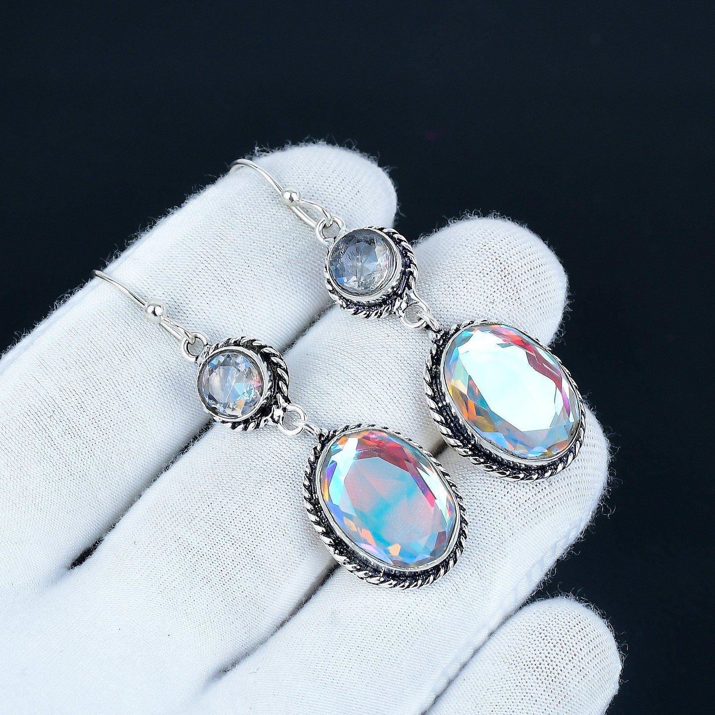 Mystic Topaz Dangle Earrings