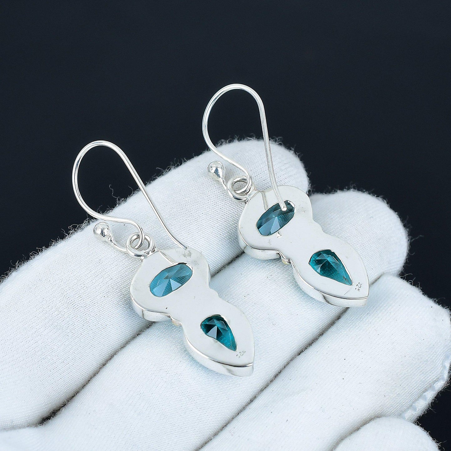 Swiss Blue Topaz Gemstone Earrings