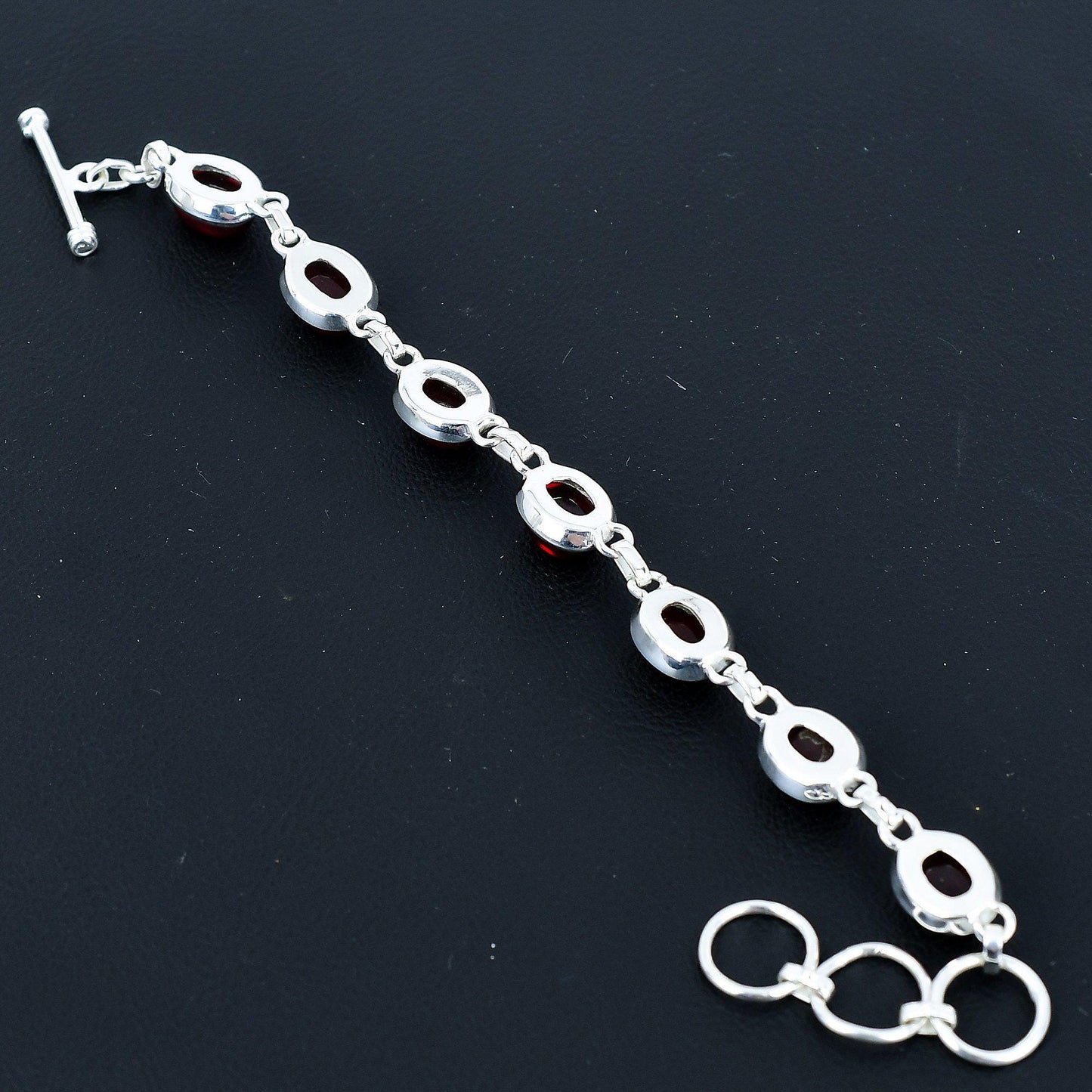 Red Carnelian Sterling Silver Bracelet