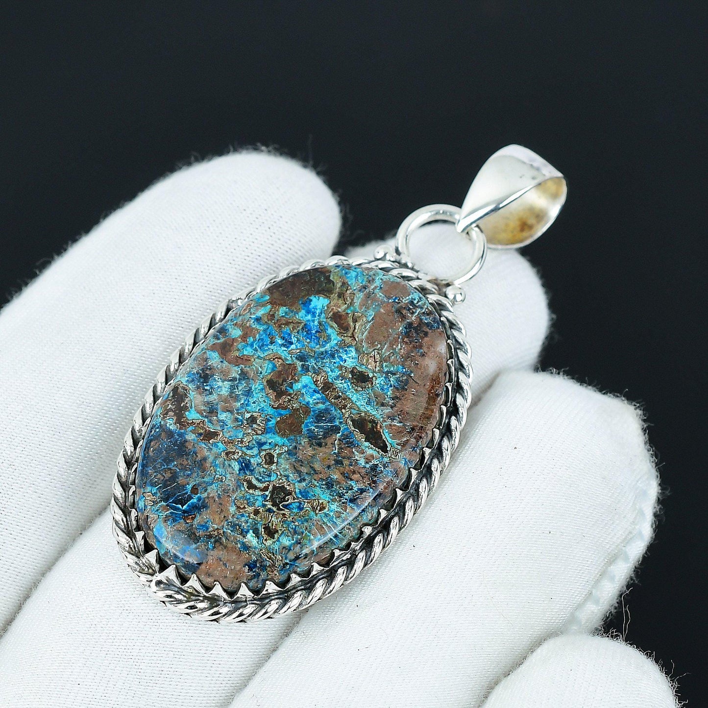 Blue Azurite Gemstone Pendant