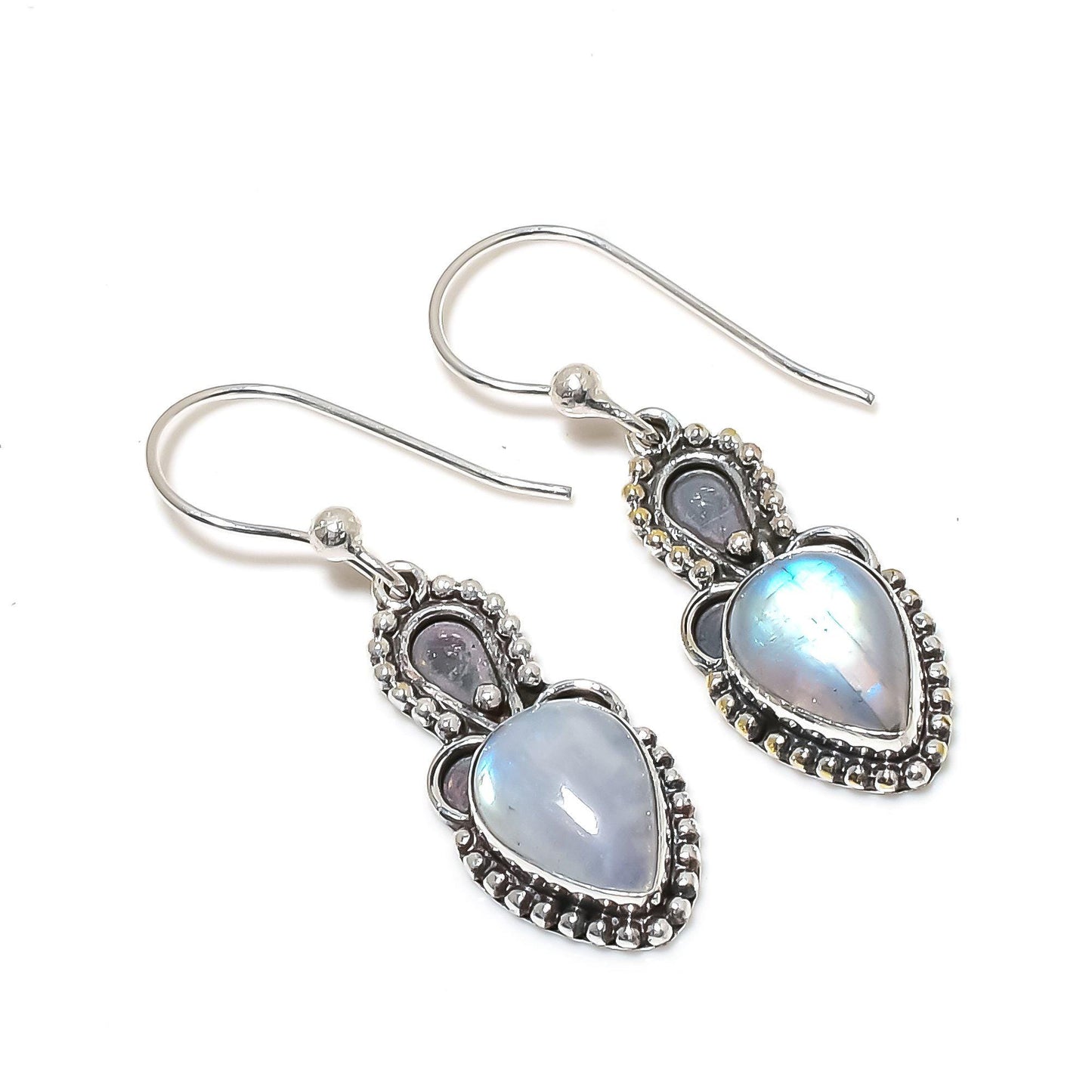 Rainbow Moonstone Gemstone Earring