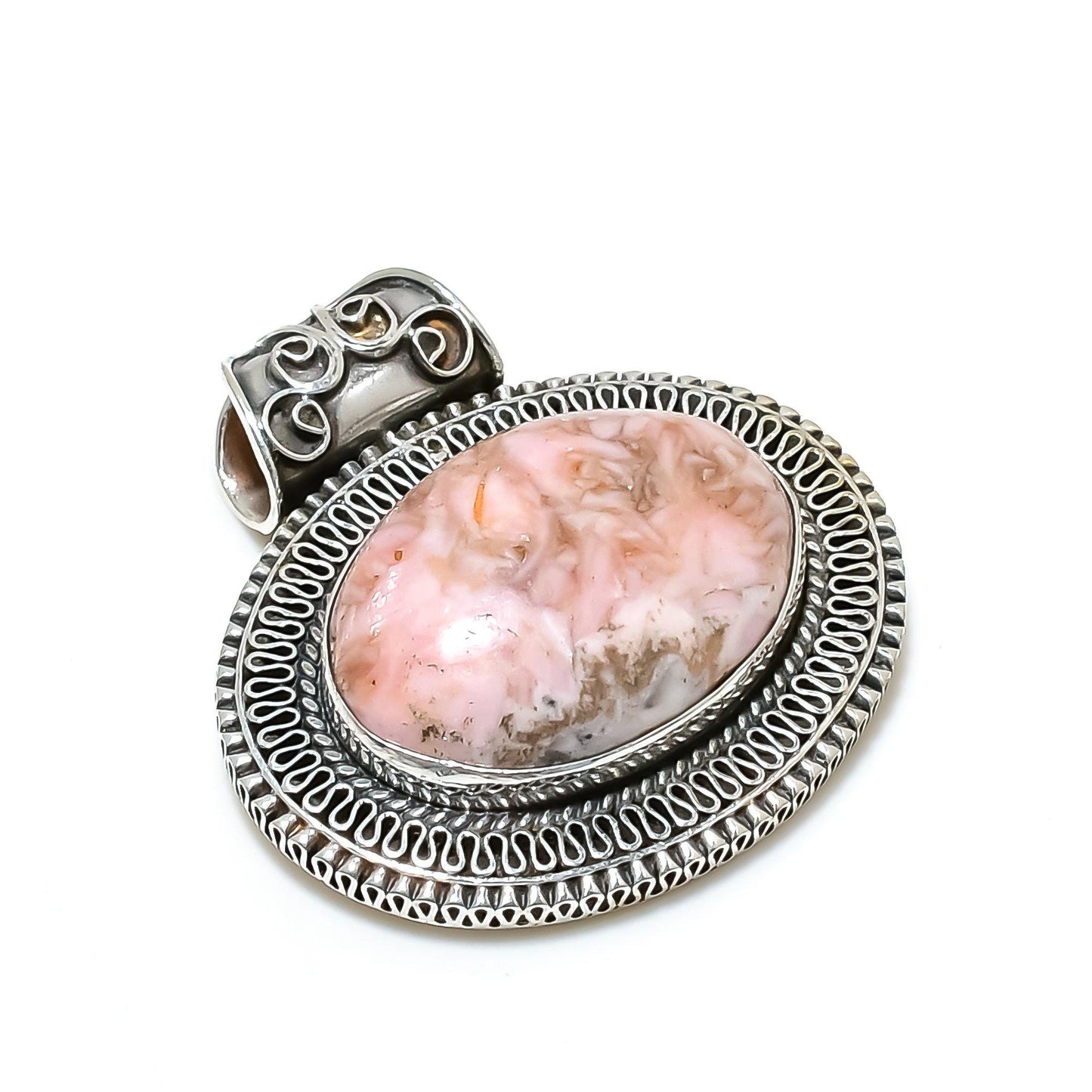 Pink Rhodochrosite Gemstone Pendant