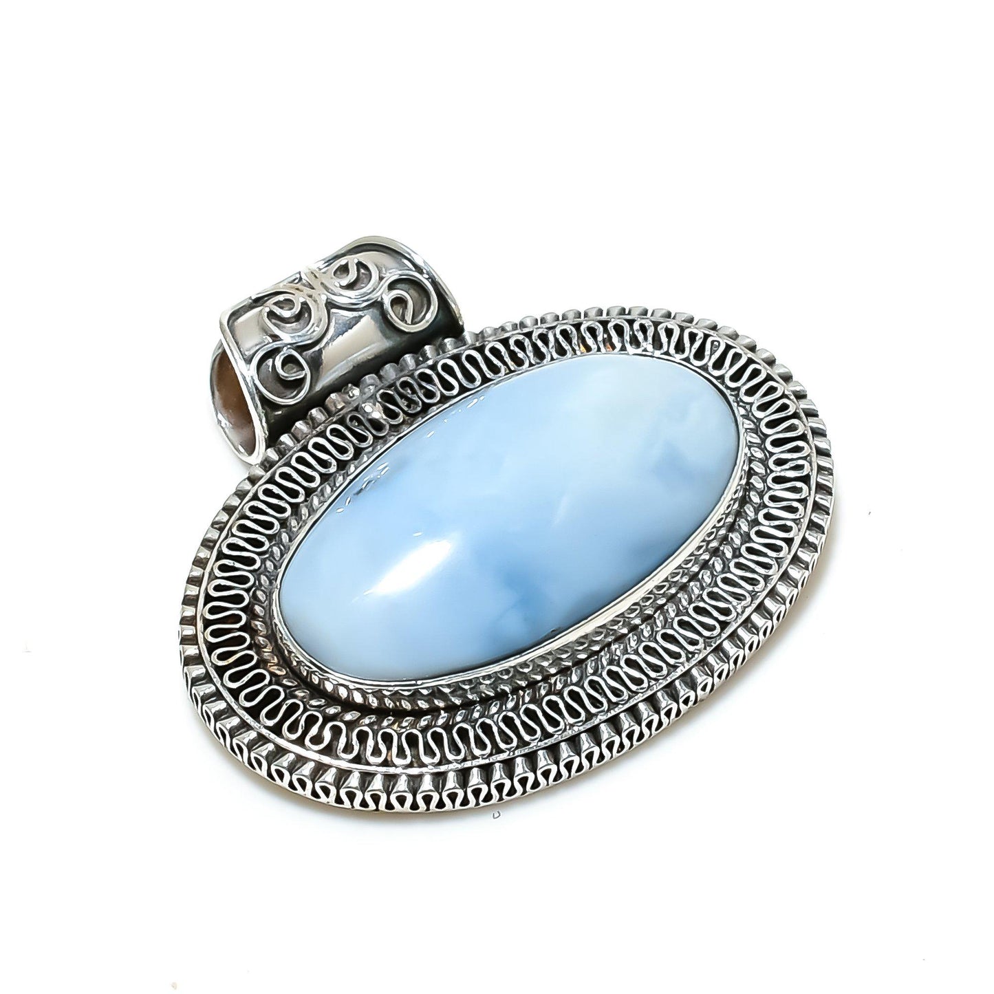 Blue Owyhee Opal Gemstone Pendant