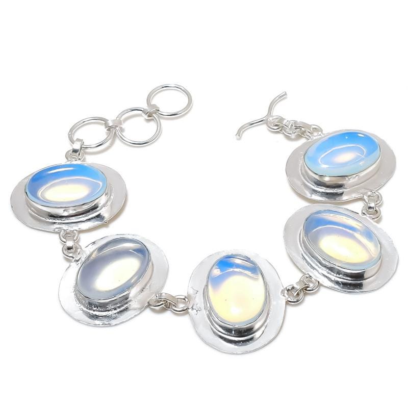 Milky Opal Sterling Silver Bracelet
