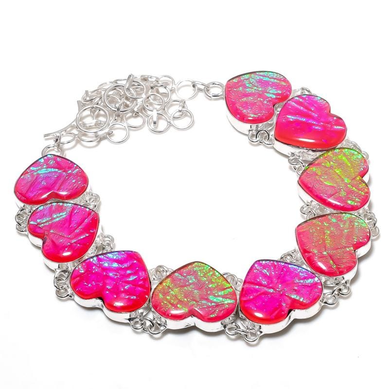 Pink Fire Opal Gemstone Necklace