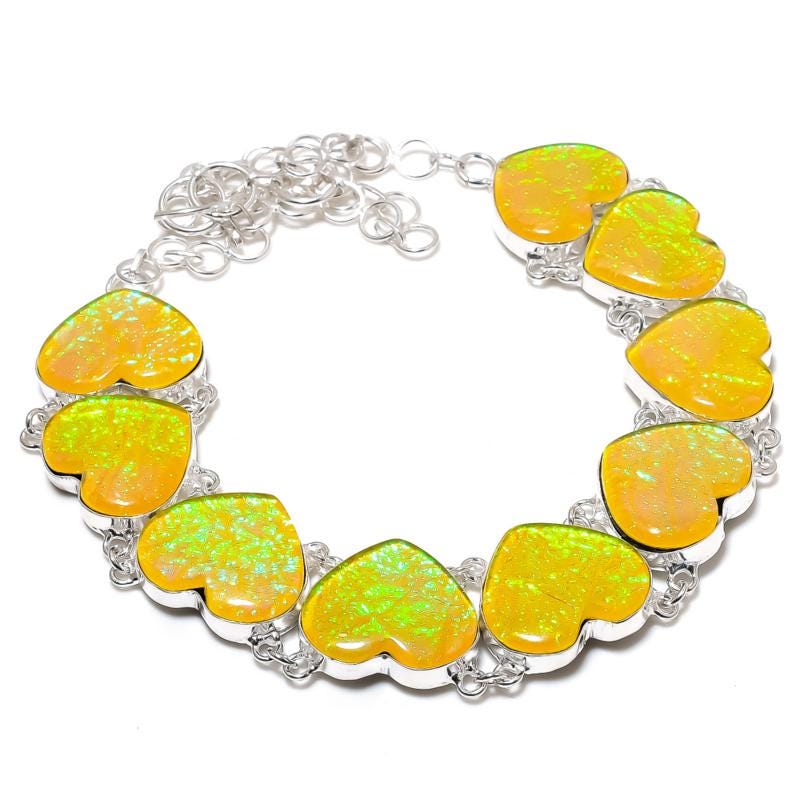 Yellow Triplet Fire Opal Necklace