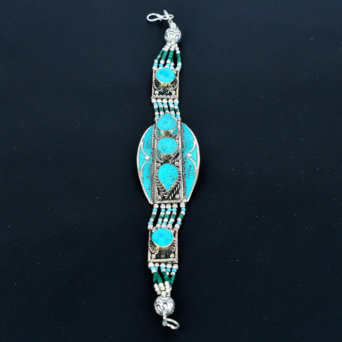 Turquoise Gemstone Sterling Silver Bracelet