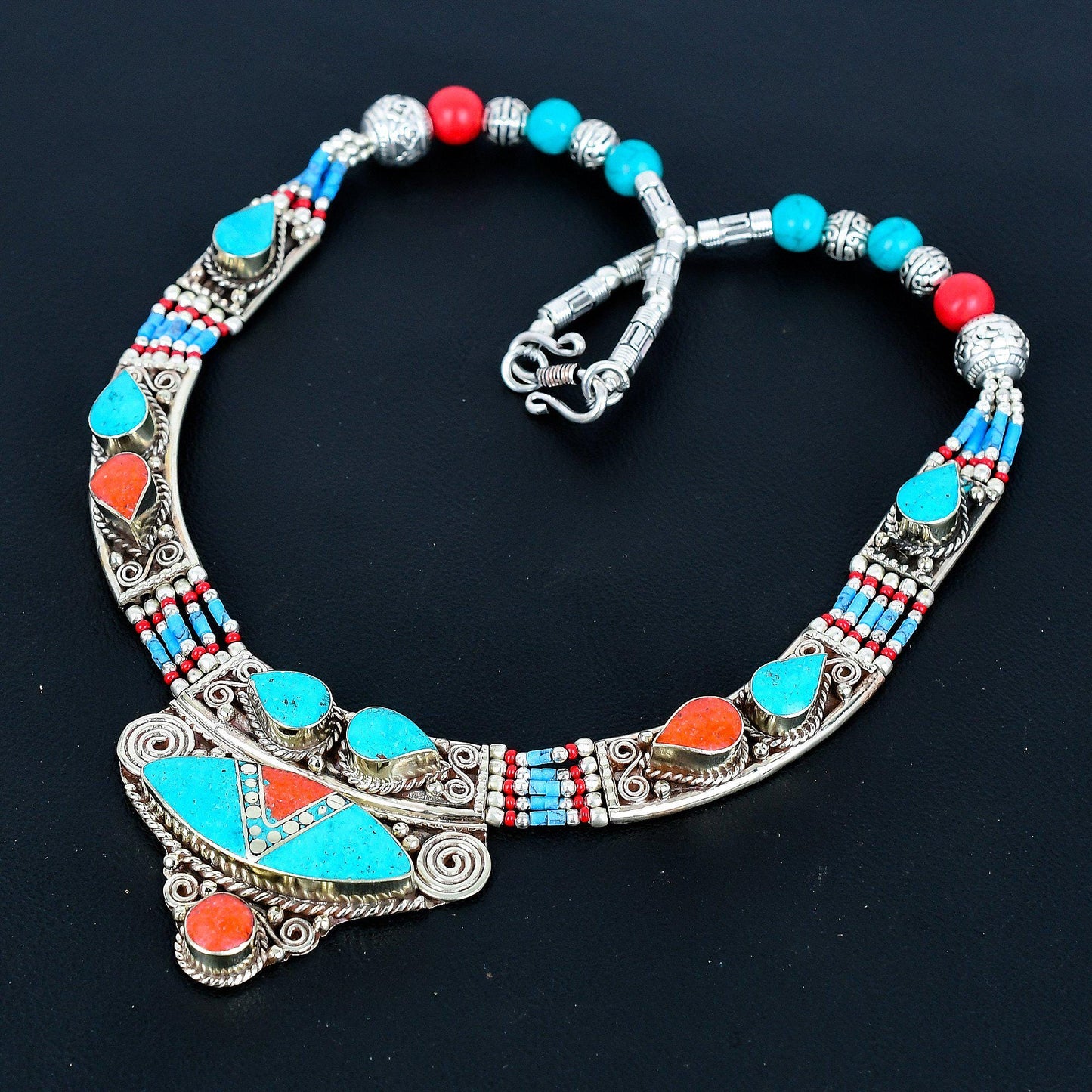 Turquoise Coral Gemstone Necklace