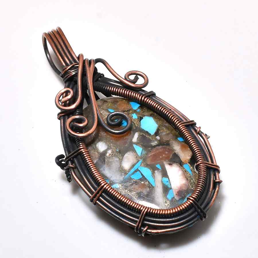 Gaia’s Whisper – Turquoise & Copper Pendant