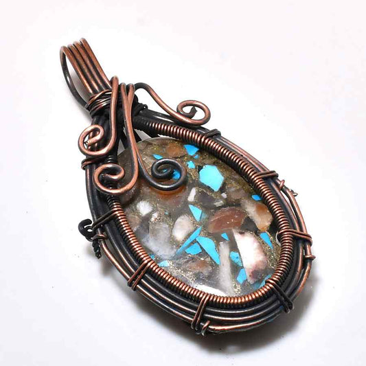 Gaia’s Whisper – Turquoise & Copper Pendant