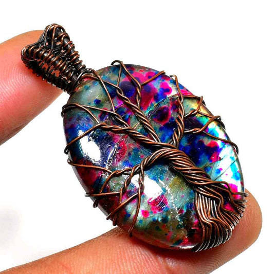 Arbor Radiance – Iridescent Copper Pendant
