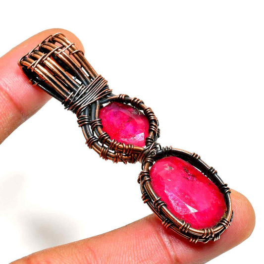 Ruby Muse – Hand-Wrapped Copper Ruby Pendant
