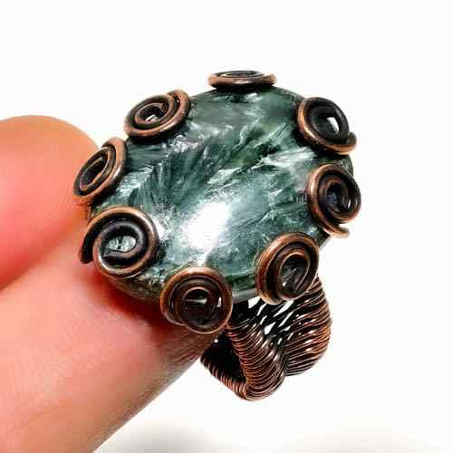 Sylvan Serenity – Moss Agate Copper Ring