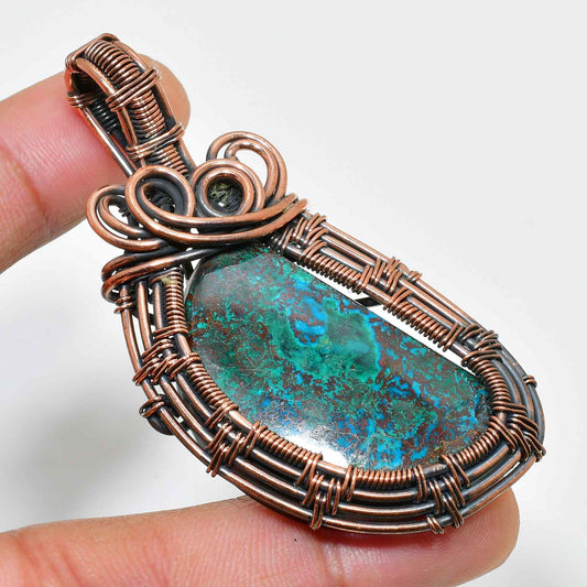 Terra’s Muse – Copper‐Wrapped Natural Stone Pendant