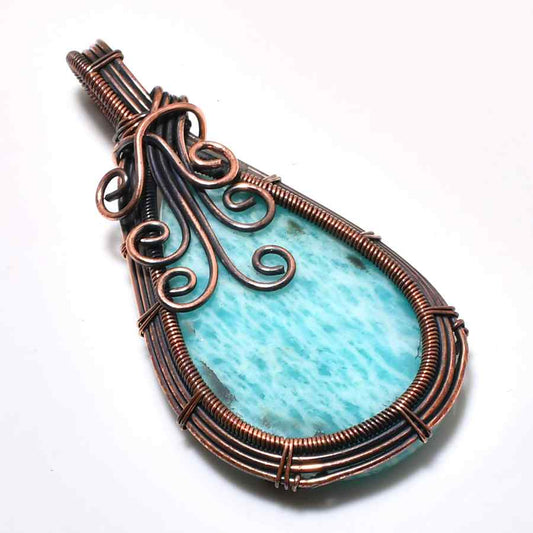 Sea’s Serenity – Aquamarine Copper Pendant