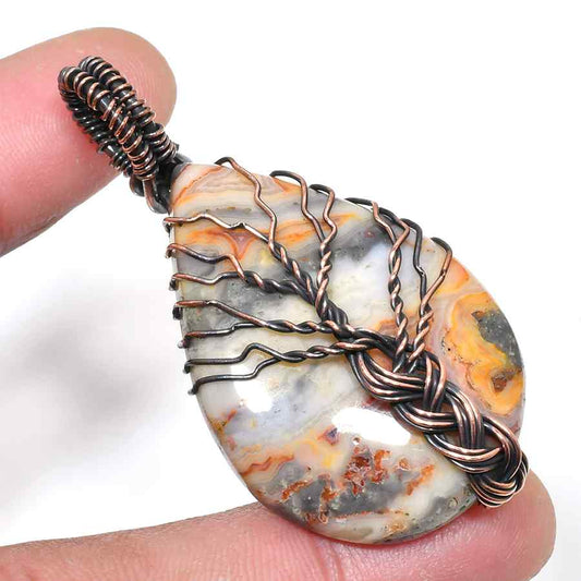 Ember’s Embrace – Oxidized Copper Agate Pendant