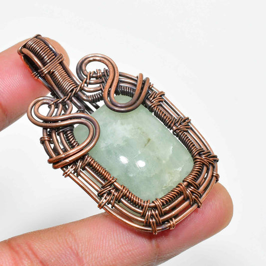 Verdant Harmony – Green Aventurine Copper Pendant
