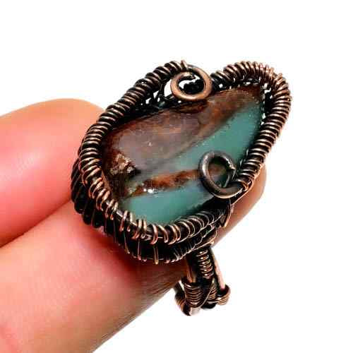 Celestial Wave – Ocean Jasper & Copper Ring
