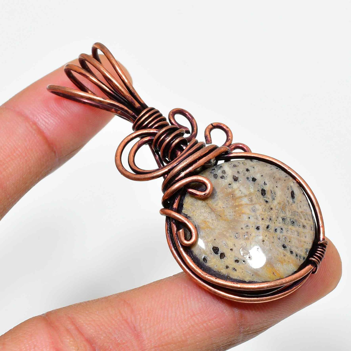 Vintage Muse – Oxidized Copper Gemstone Pendant