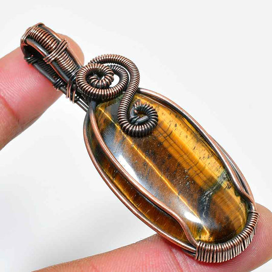 Terra’s Courage – Tiger’s Eye Copper Pendant
