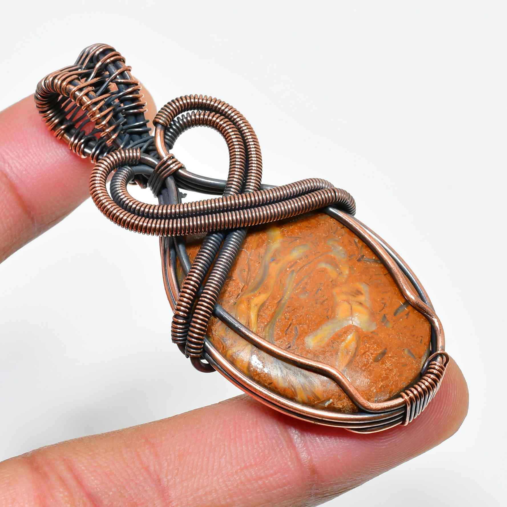 Gaia’s Heart – Natural Stone Copper Pendant