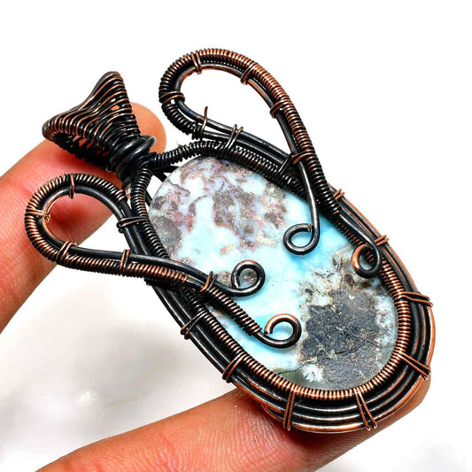 Grounded Harmony – Copper-Wrapped Natural Stone Pendant