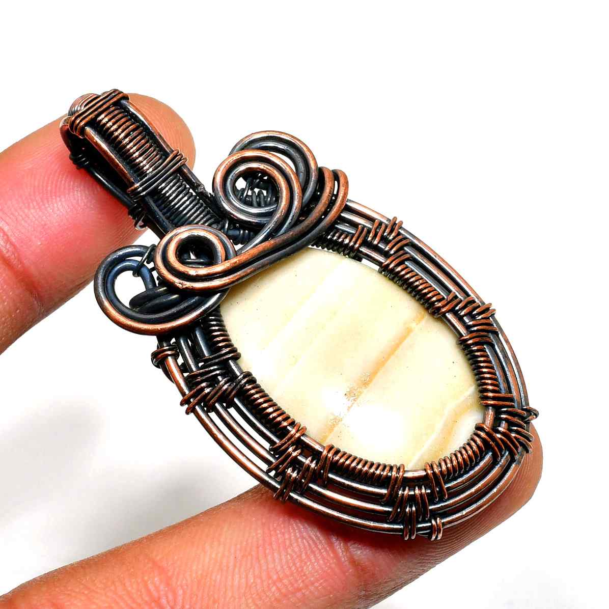 Gaia’s Balance – Wire-Wrapped Natural Stone Pendant