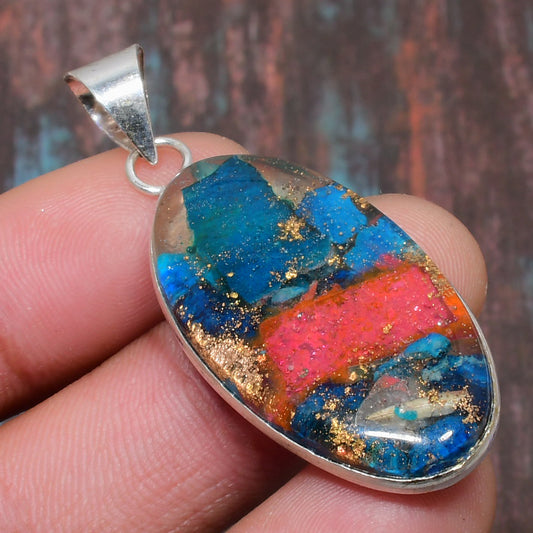 Aurora’s Spark – Vibrant Stone Silver Pendant