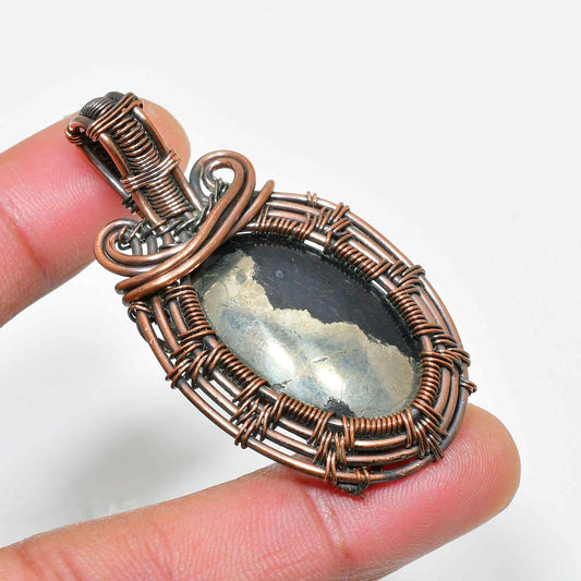 Celestial Connection – Black Tourmaline & Copper Pendant