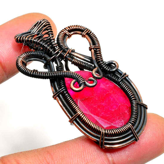 Scarlet Blaze – Ruby Copper Pendant