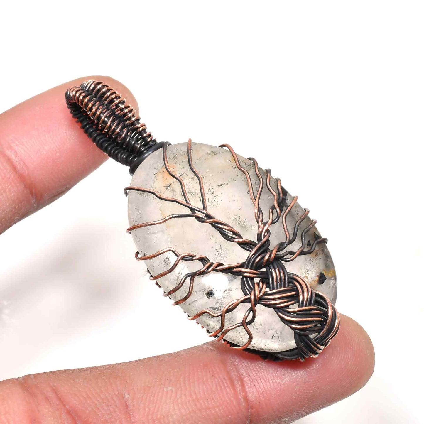 Gaia’s Harmony – Quartz & Copper Pendant