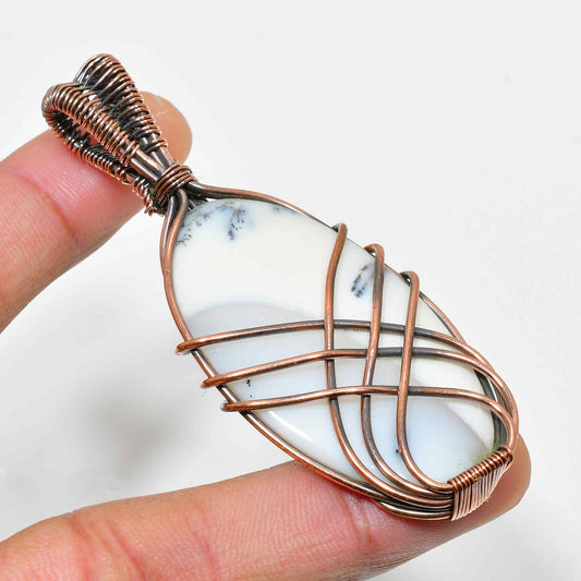 Serenity’s Embrace – White Stone Copper Pendant