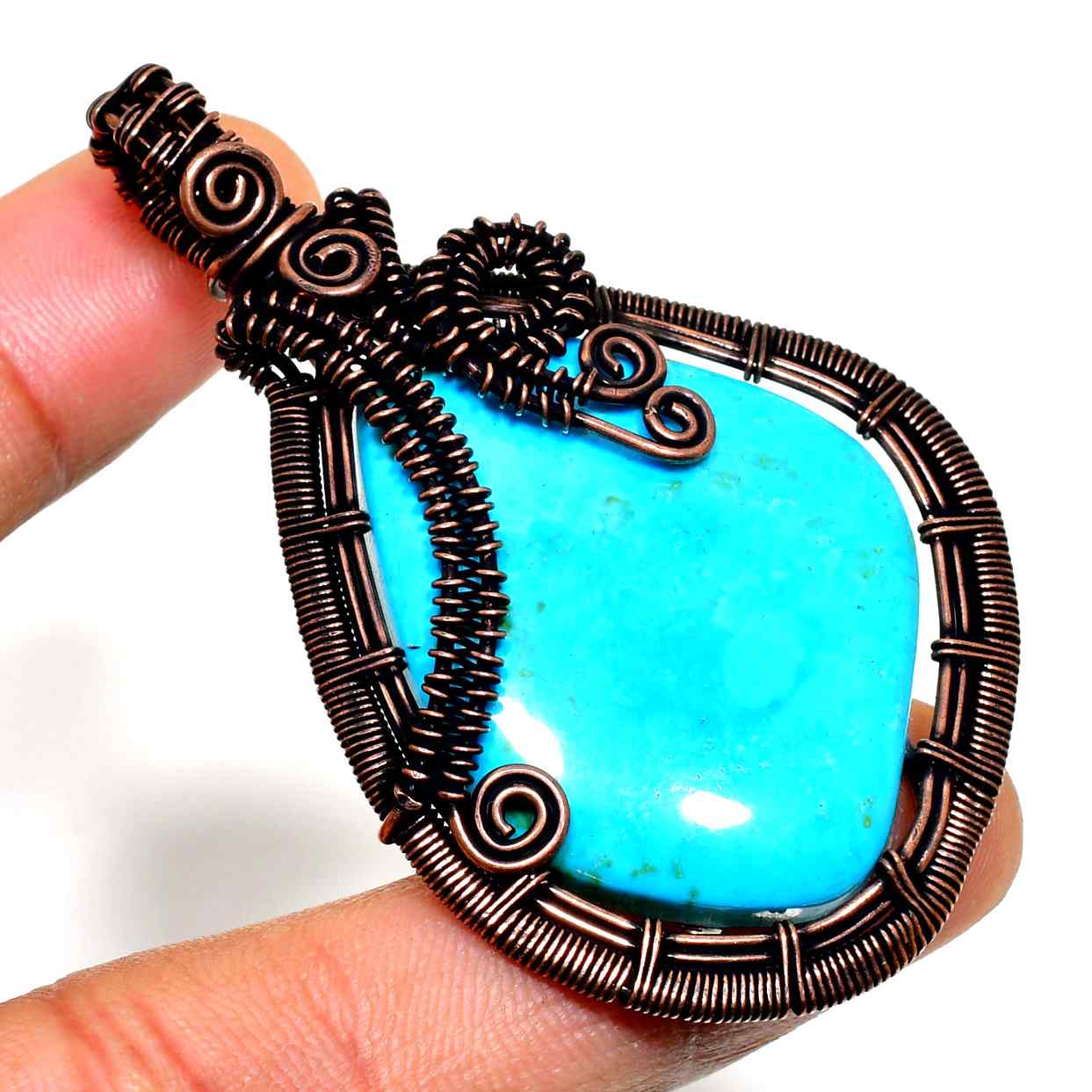 Ocean’s Embrace – Turquoise Copper Pendant