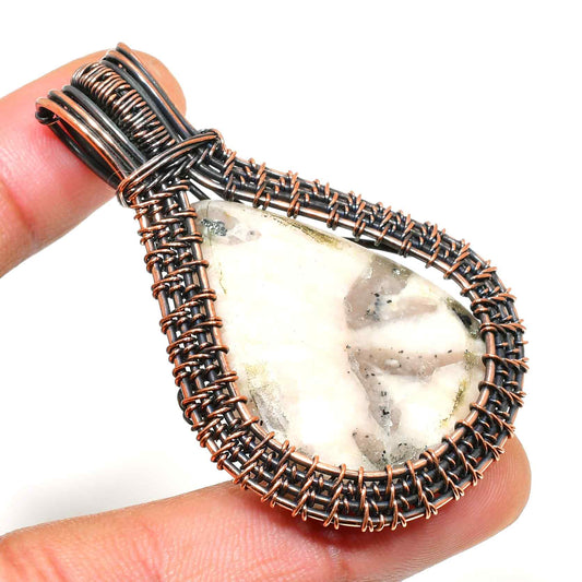 Gaia’s Harmony – Copper-Wrapped Natural Stone Pendant