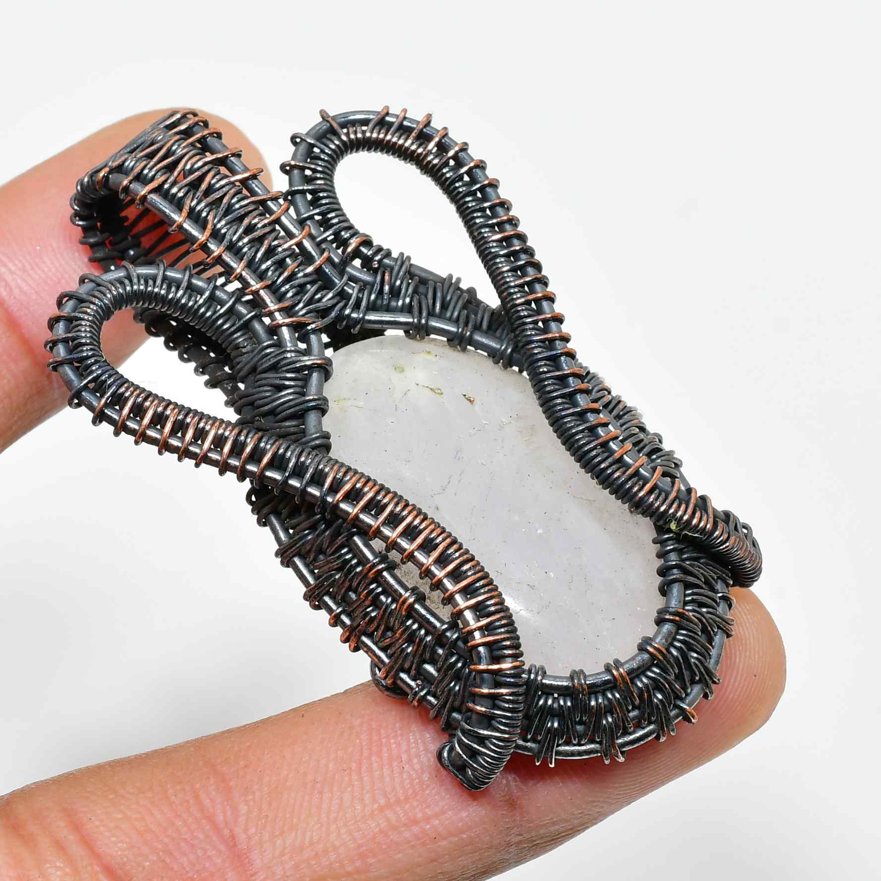 Ezra’s Veil – Handcrafted Amethyst & Oxidized Copper Pendant