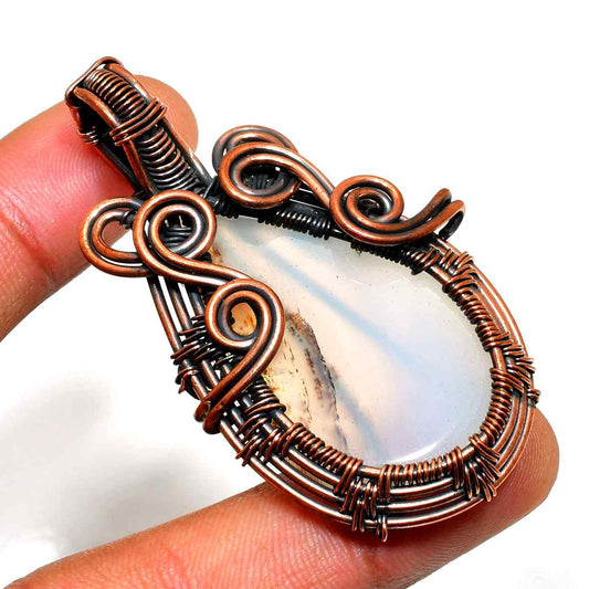 Gaia’s Harmony – Oxidized Copper Agate Pendant